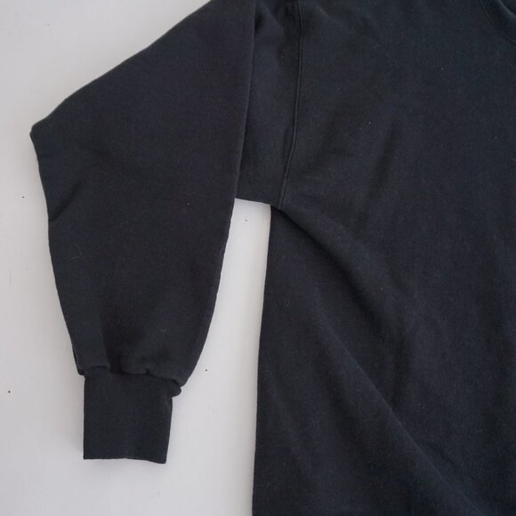 Vintage '90S Hanes Pro Print Heavyweight Cotton Blank Black Crewneck Sweater L - Picture 7 of 8